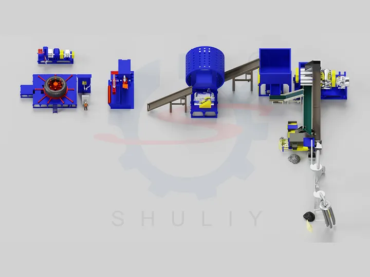 OTR large tire recycling plant machine