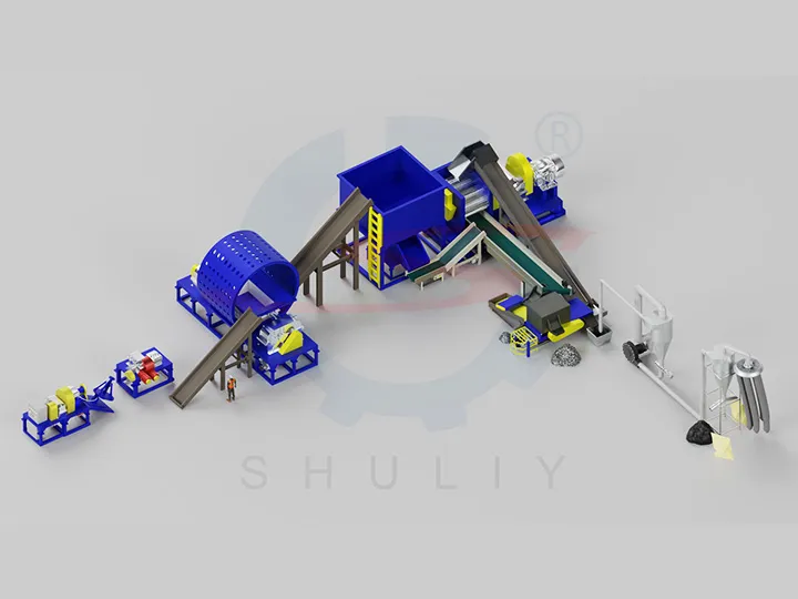 fully automatic tire recycling machines